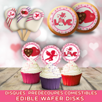 Disque Comestible - Saint-Valentin - Cupidon & Symboles d’Amour