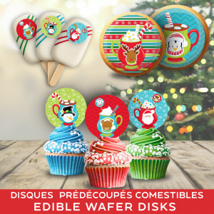 Disque Comestible - Boisson Chaude de Noël