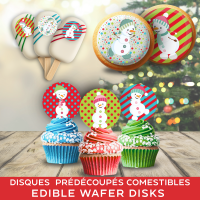 Disque Comestible - Joyeux Bonhomme de Neige