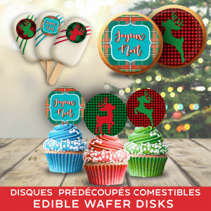 Disque Comestible - Carreauté & Silhouette de Chevreuil Disque Comestible - Carreauté & Silhouette de Chevreuil