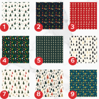 Image Comestible - Motifs de Noël - Sapins Élégants & Festifs