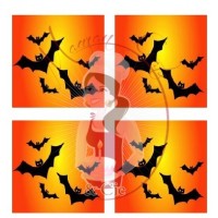 Transfert - Motif Chauve-Souris Oranges d'Halloween de Maman Gato & Cie