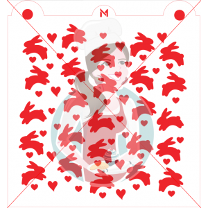 Pochoir Motif Lapin et Coeur de Maman Gato & Cie