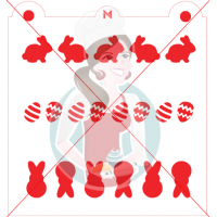 Pochoir Motif Rangée Silhouette Pâques de Maman Gato & Cie