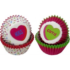 Mini Paper Baking Cups Conversation Hearts by Wilton
